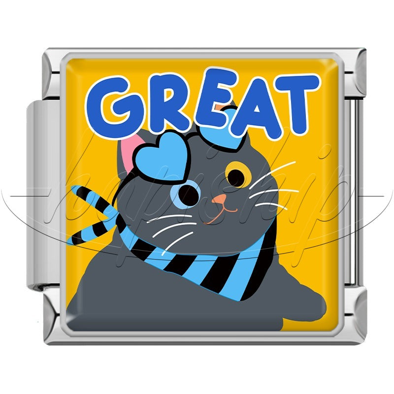 Lovely  Best  Love Cat TZ187-Silver