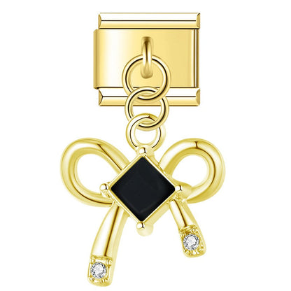 Enamel Horse & Horseshoe Dangle Charm for Charm Bracelets