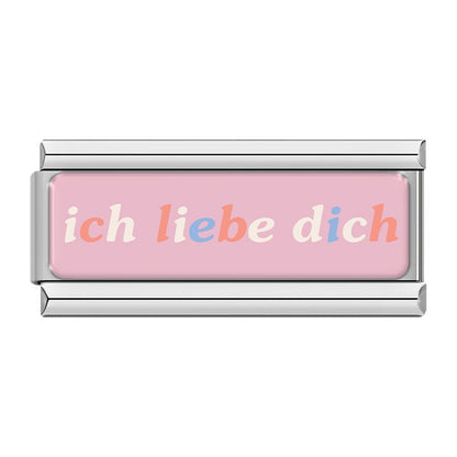 Multilingual ‘I Love You’ Message Italian Charms — Silver Love Message Dangle Links in Multiple Languages