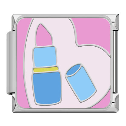 Charming Pink & Blue Fashion Icon Italian Charms — Handbag, Shoe, Bow & Fashion Dangle Links