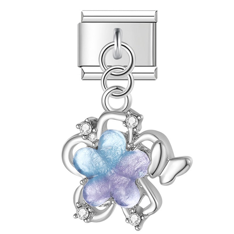 Colored Diamond Flower Butterfly DJ1633