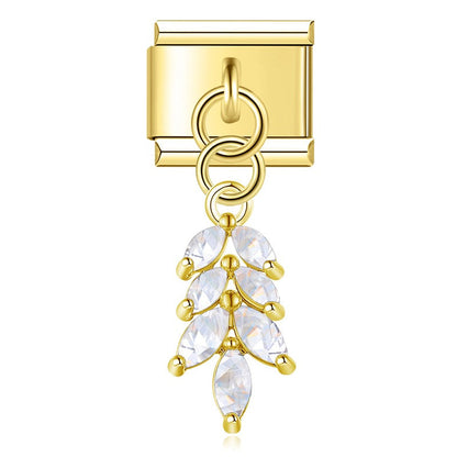 Elegant Diamond Starfish Star Flower charms in gold