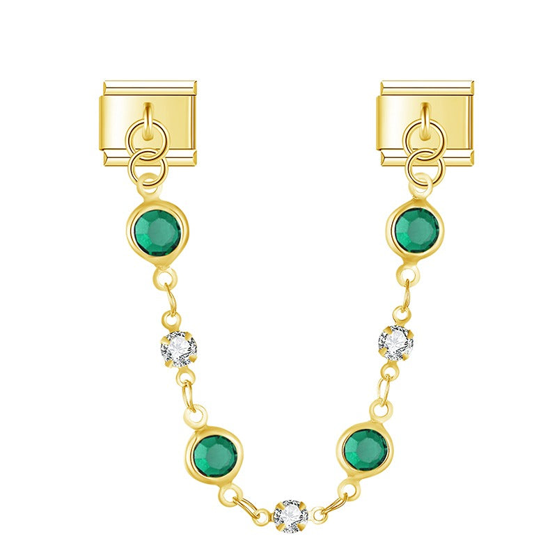 Colored Round Diamonds Chain DJ1568