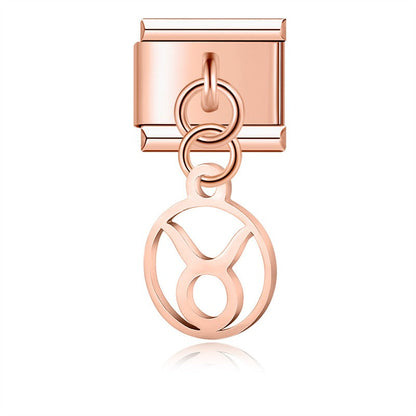 The Rose Gold 12 Constellation Zodiac Dangle Charm