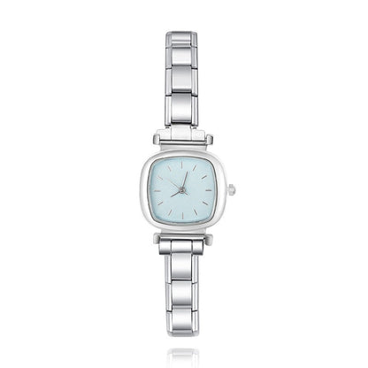 Minimalist Cushion Case Italian Charm Watch — Soft Square Watch Bracelet