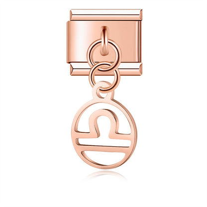 The Rose Gold 12 Constellation Zodiac Dangle Charm