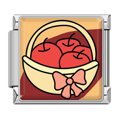 Brown Celebration & Autumn Italian Charms — Thanksgiving, Harvest & Autumn Icon Charm Links