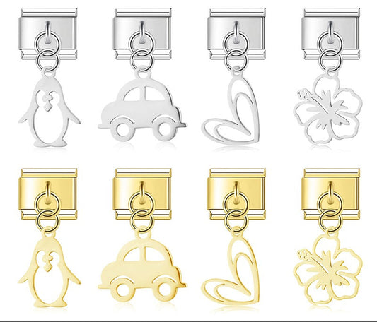 elegant charms Flower Heart Car Dog Penguin