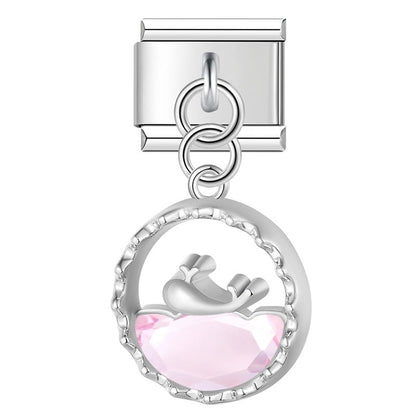 The Crystal Wave & Sea Life Dangle Charm in Silver & Gold