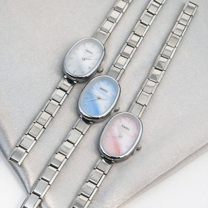 Elegant Oval Watch with Minimalist Dial — Clean Italian Charm Watch Bracelet