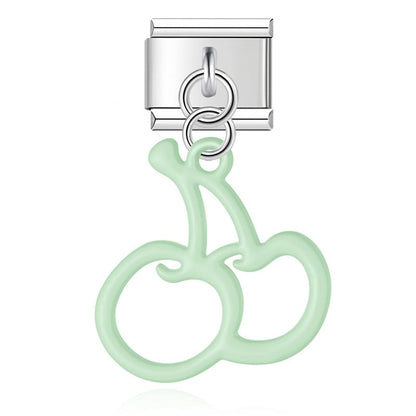 Enamel Holly & Berry Wreath Dangle Charm