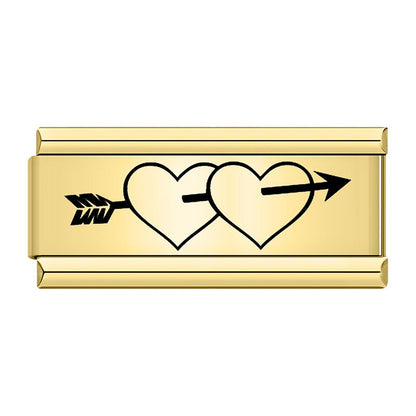 Golden Double Word Italian Charms — Love, Dream, Family, Daughter & Princess Bracelet Links