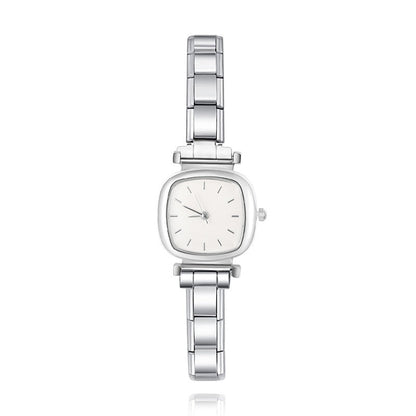 Minimalist Cushion Case Italian Charm Watch — Soft Square Watch Bracelet