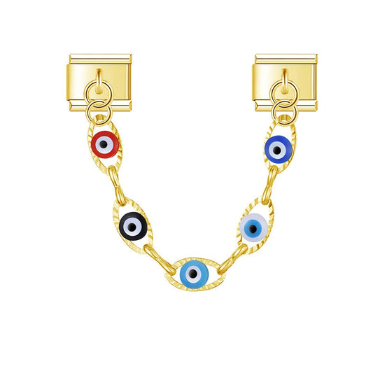 Colorful Eye Chain dangle charms silver&gold