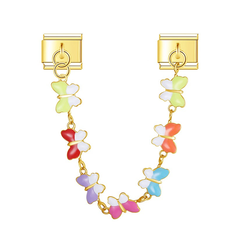 Heart Bow Butterfly Lip Chain DJ1692