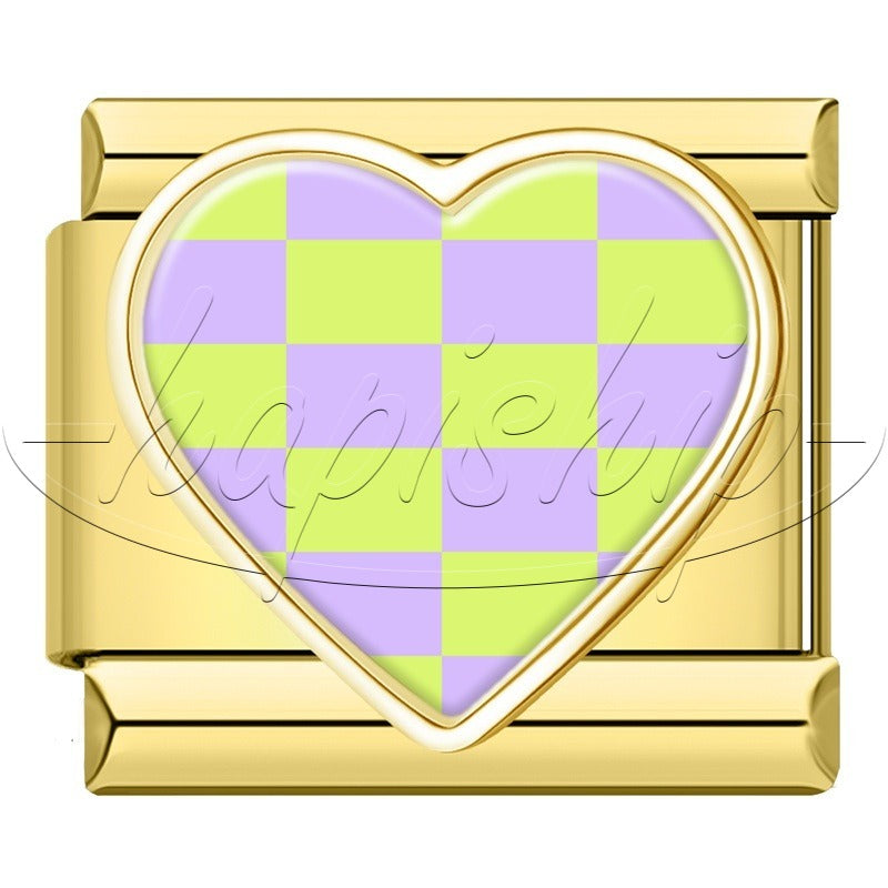 Colorful Grid Heart  TZ158