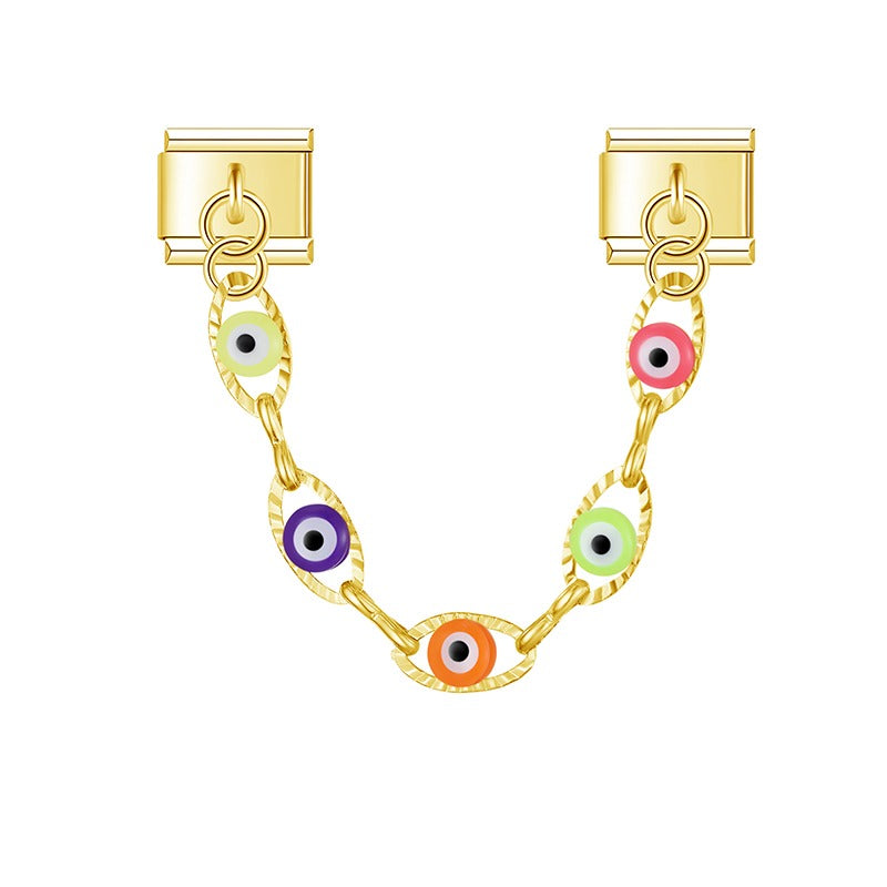 Colorful Eye Chain dangle charms silver&gold