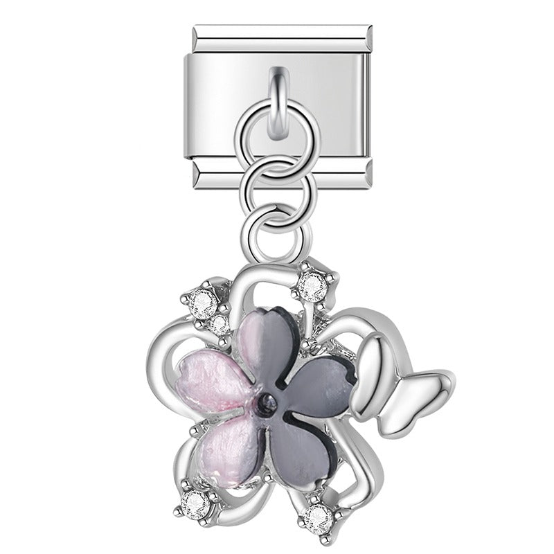 Colored Diamond Flower Butterfly DJ1633