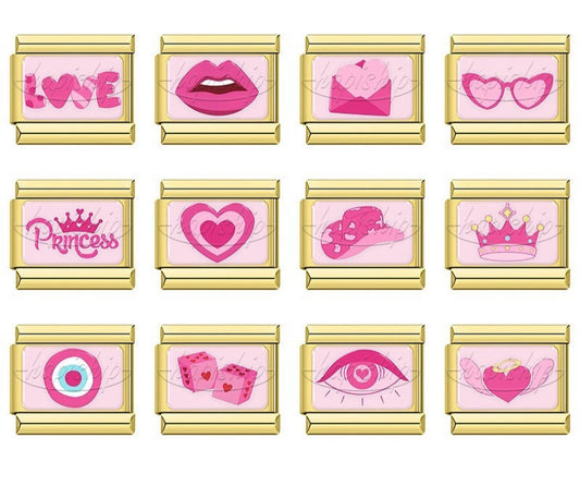 Golden Pink Love Heart Eye Angels GTZ064