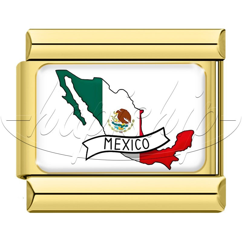 Golden National Topography Flag TZ006-Gold