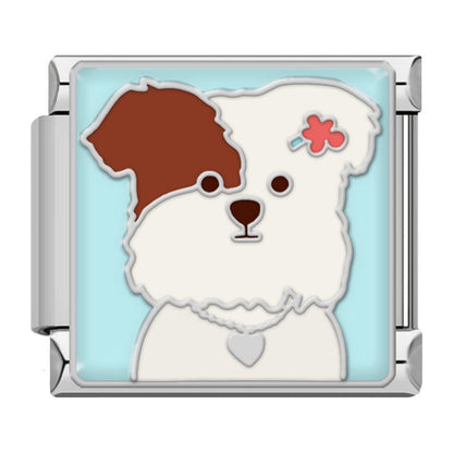 Cute Cat & Dog Italian Charms — Pink & Blue Pet-Themed Bracelet Links