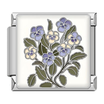 Elegant Silver Flower Italian Charms — Daisy, Rose, Hibiscus & Floral Enamel Bracelet Links
