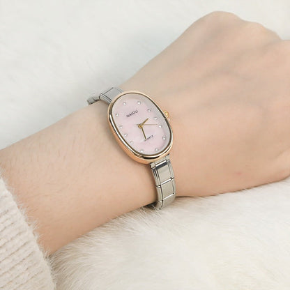 Classic Oval Case Italian Charm Watch — Graceful Everyday Watch Bracelet