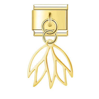 Delicate Cutout Leaf Dangle Charm
