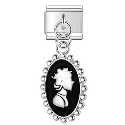 The Flower, Star & Moon Black Themed Dangle Charm