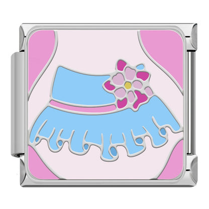 Charming Pink & Blue Fashion Icon Italian Charms — Handbag, Shoe, Bow & Fashion Dangle Links