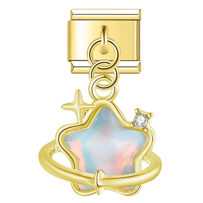 The Celestial Star & Ruffled Heart Dangle Charm