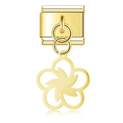 The Delicate Cut-Out Heart & Floral Silhouette Dangle Charm