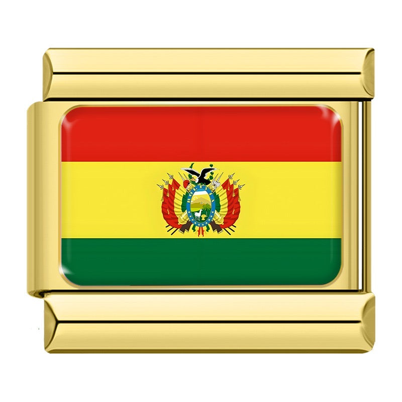 Golden National Flag Charms