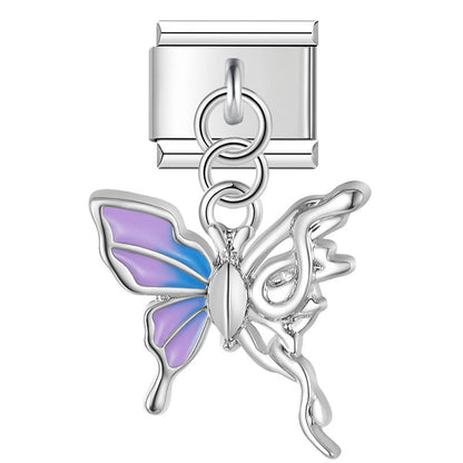 Enamel Horse & Horseshoe Dangle Charm for Charm Bracelets