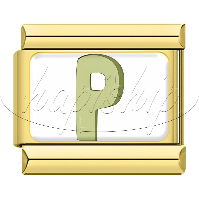 Golden Colorful 26 English Letters TZ037-Gold