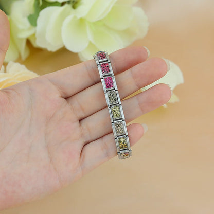 Colourful Leopard Print Italian Charms — Animal Print Pattern Bracelet Links