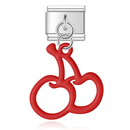 Enamel Holly & Berry Wreath Dangle Charm