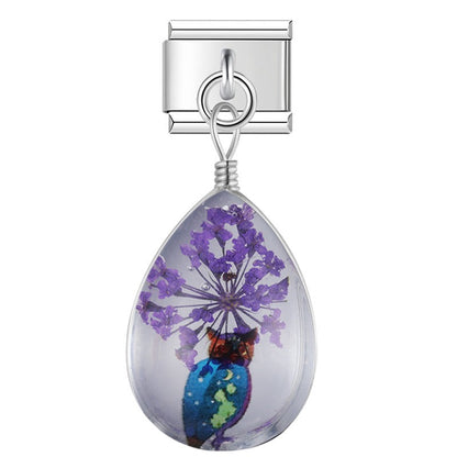 Botanical Resin Teardrop Dangle Charm