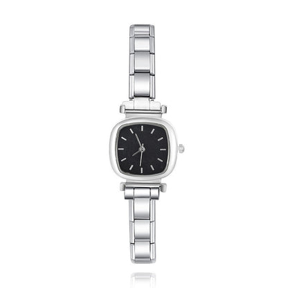 Minimalist Cushion Case Italian Charm Watch — Soft Square Watch Bracelet