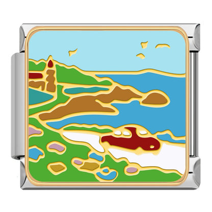 Picturesque Vacation & Scenery Italian Charms — Landscape, Seaside & Ice Cream Bracelet Links