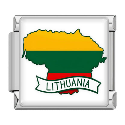 World Flags & Country Map Italian Charms — Uganda, Sudan, Saudi Arabia, Ireland, Colombia & More
