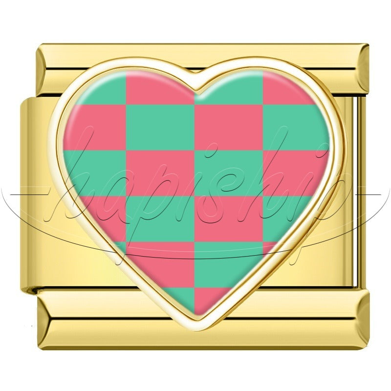 Colorful Grid Heart  TZ158