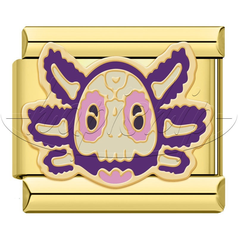 Golden Hrart Cat Flower Skull  DJ1826-A