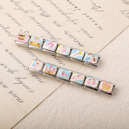 Magical Fairytale & Princess Italian Charms — Pink Castle, Mermaid & Enchanted Bracelet Links
