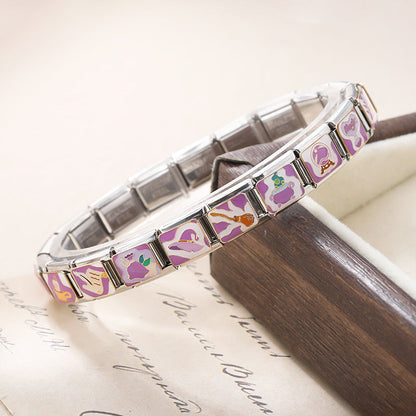 Purple Mystical & Witchy Aesthetic Italian Charms — Moon, Crystal & Magic Bracelet Links