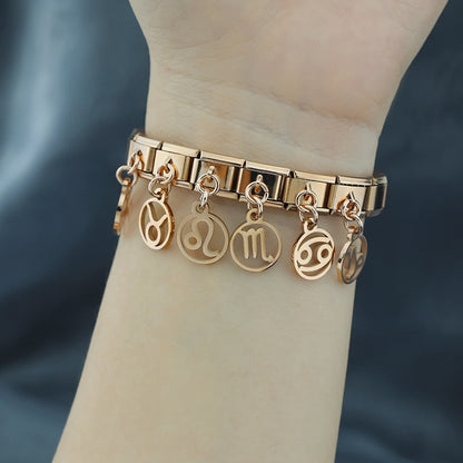 The Rose Gold 12 Constellation Zodiac Dangle Charm