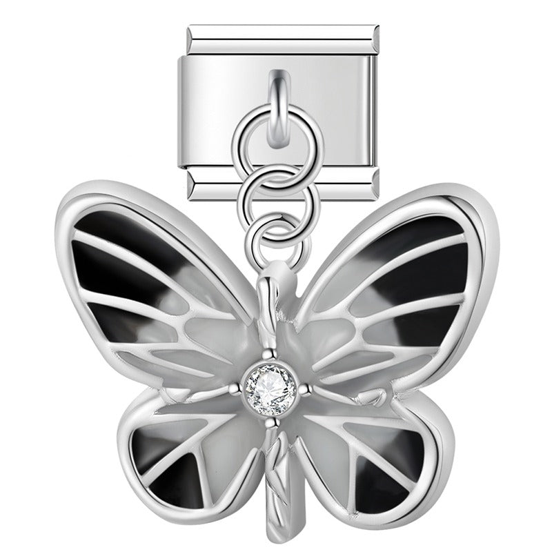 colorful butterfly dangle charms in gold