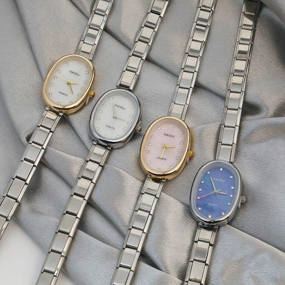 Classic Oval Case Italian Charm Watch — Graceful Everyday Watch Bracelet