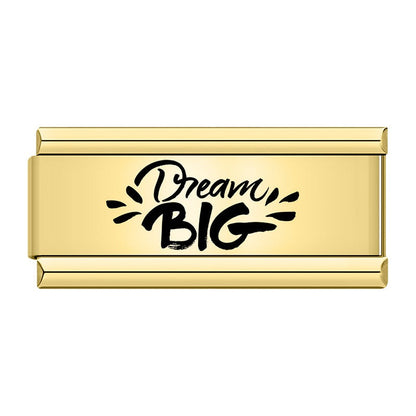 Golden Double Word Italian Charms — Love, Dream, Family, Daughter & Princess Bracelet Links