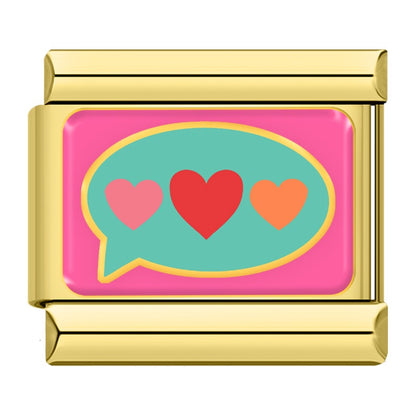 Sweet Valentine's Romance Golden Italian Charms — Love Scene Bracelet Links
